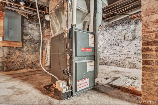 656 Auburn Ave, Buffalo, NY 14222 - utility room featuring electric panel and heating unit