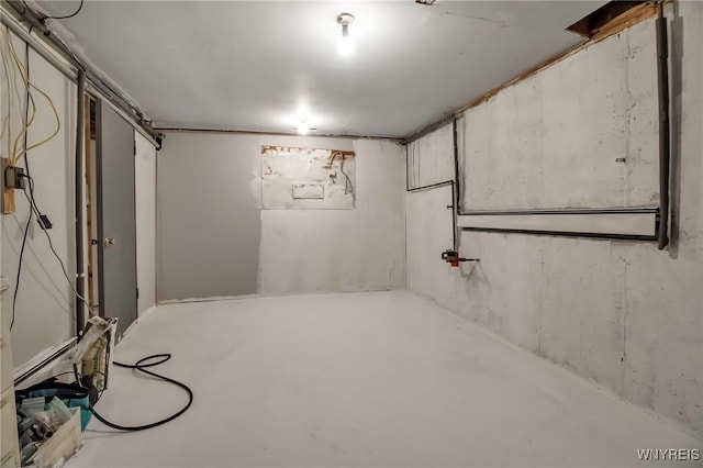 view of unfinished basement