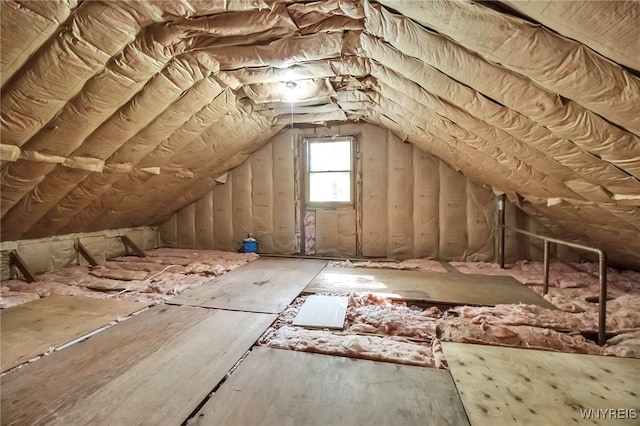view of unfinished attic