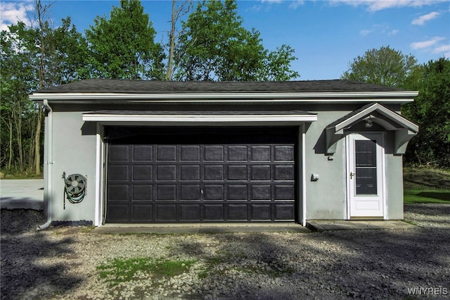 garage with driveway