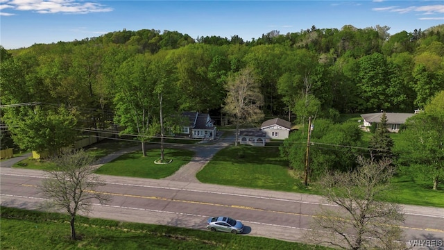 bird's eye view of a heavily wooded area