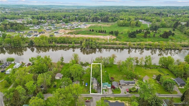 view of property location featuring property boundaries highlighted and a large body of water