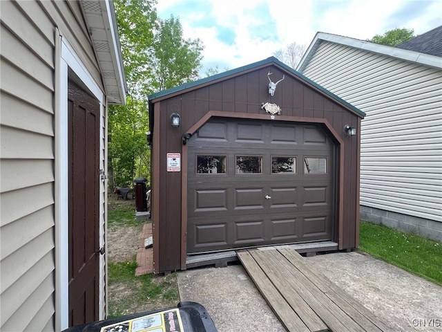 view of garage