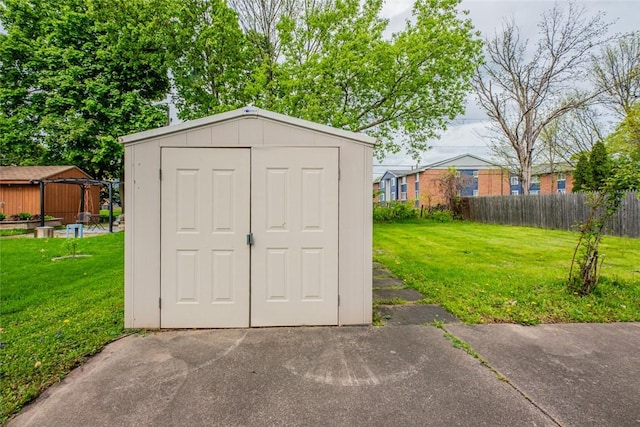 view of shed
