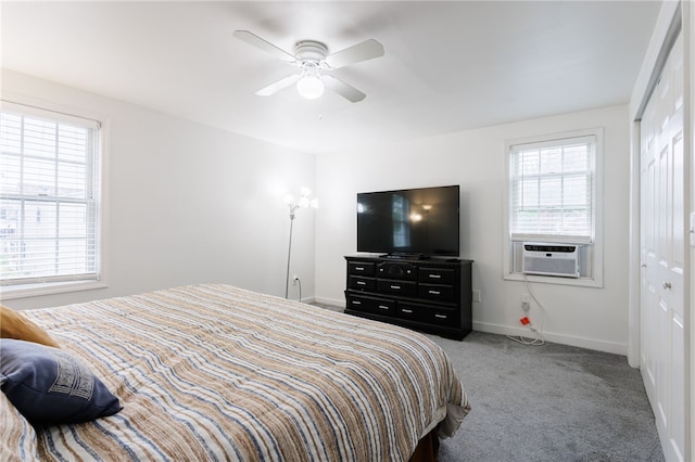 137 Vine St, Batavia-City, NY 14020 - bedroom featuring carpet flooring, a closet, cooling unit, and baseboards