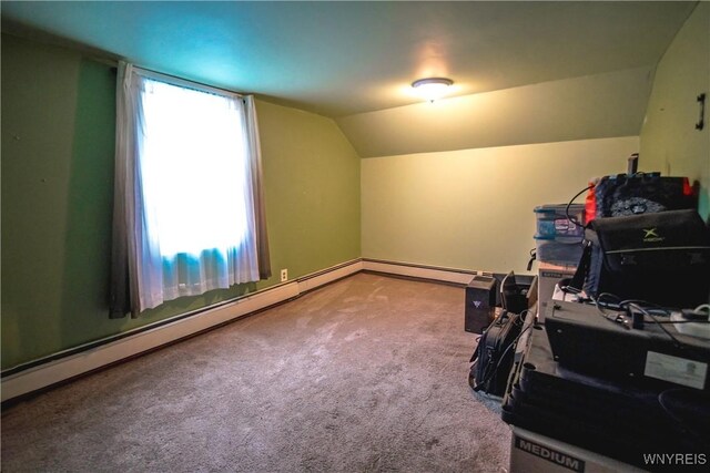 1934 E Middle Rd, Sheridan, NY 14136 - bonus room featuring carpet flooring, lofted ceiling, and baseboard heating