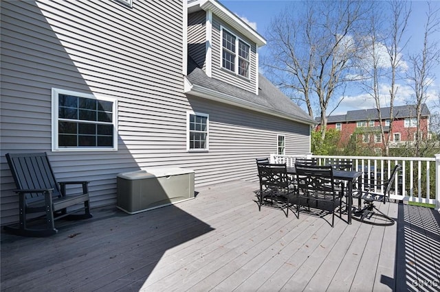 3543 Lost Hollow Rd, Skaneateles, NY 13152 - wooden terrace featuring outdoor dining area