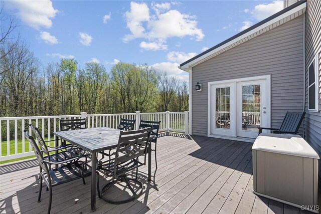 3543 Lost Hollow Rd, Skaneateles, NY 13152 - wooden terrace featuring outdoor dining space