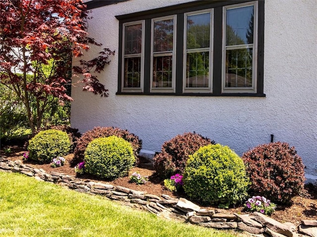 view of property exterior with stucco siding