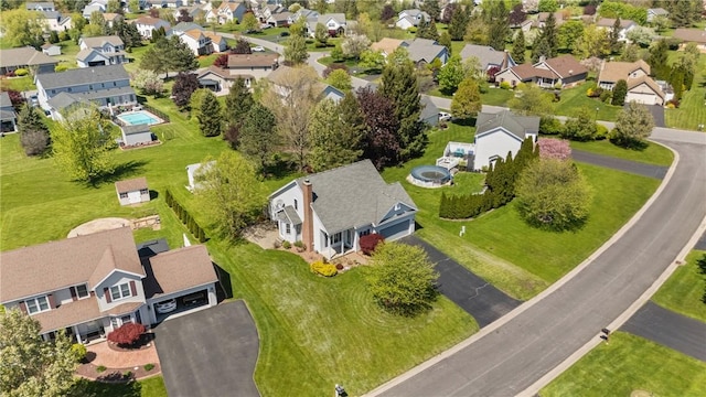aerial view of property's location featuring nearby suburban area