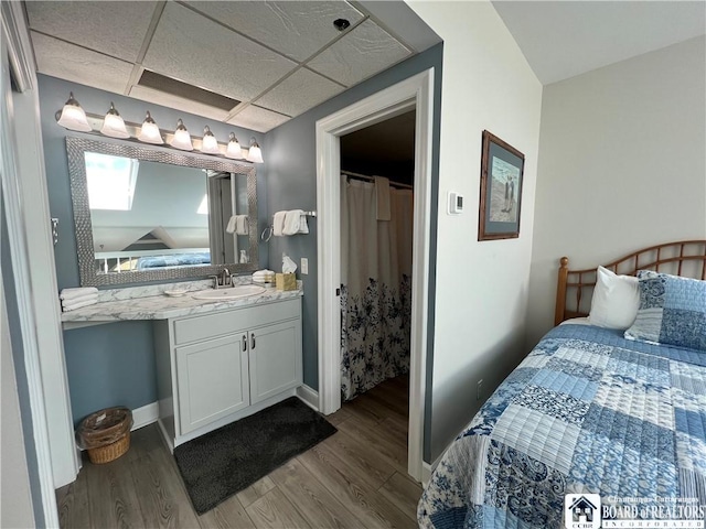 1 Pratt Ave Unit 407, Chautauqua, NY 14722 - full bathroom featuring wood finished floors, vanity, and a shower with shower curtain
