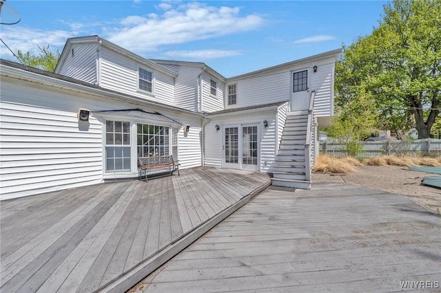 deck with french doors