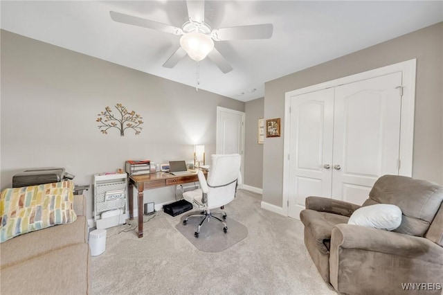 6811 Rivera Way, Clarence, NY 14051 - office featuring carpet floors, baseboards, and ceiling fan
