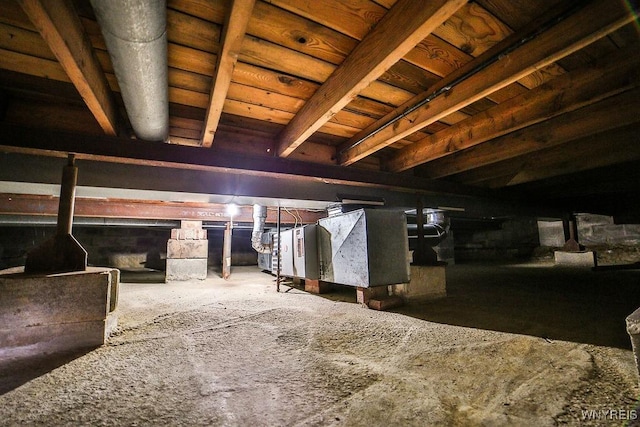 view of inside crawl space