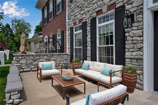 view of patio featuring outdoor lounge area
