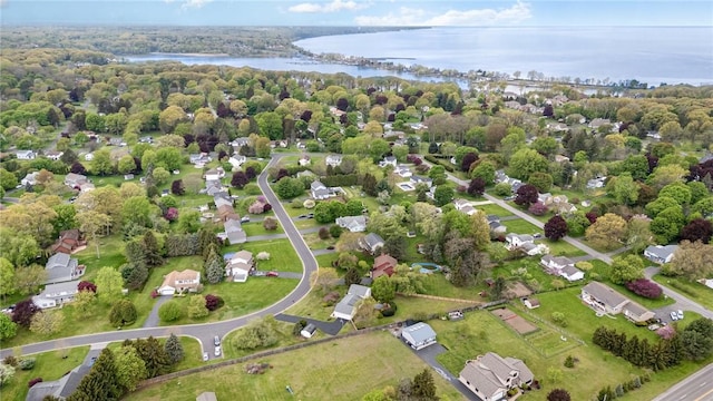 aerial view of a nearby body of water