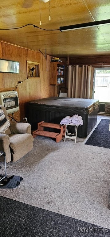 12866 Genesee Rd, Sardinia, NY 14030 - bedroom with wood walls and billiards