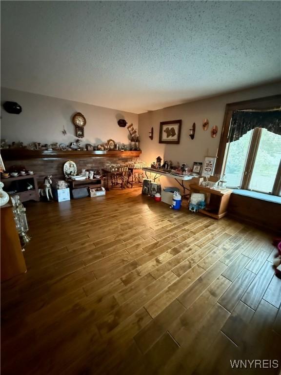 116 Fuller Ave, Tonawanda-City, NY 14150 - living room with a textured ceiling and wood finished floors