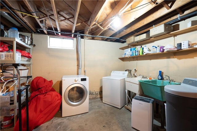 52 High St, Alfred, NY 14802 - clothes washing area with separate washer and dryer