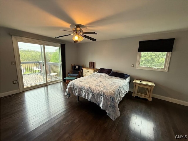 1404 Riverbend Dr, Lysander, NY 13027 - bedroom with multiple windows, dark wood-style floors, and access to outside