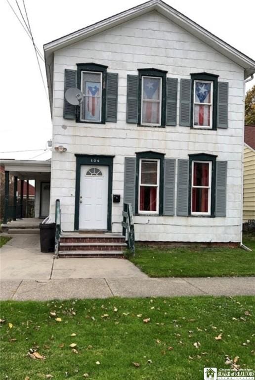 104 King St, Dunkirk-City, NY 14048 - view of front of home with an attached carport and a front yard