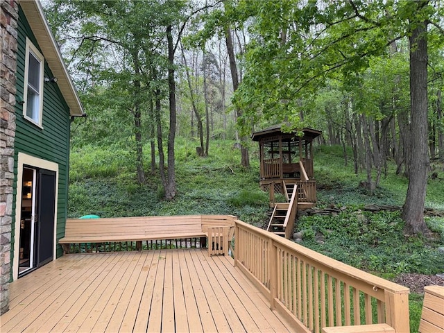 wooden terrace with stairs