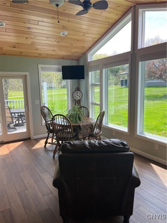 8054 Fargo Rd, Henderson, NY 13650 - sunroom / solarium featuring vaulted ceiling and plenty of natural light
