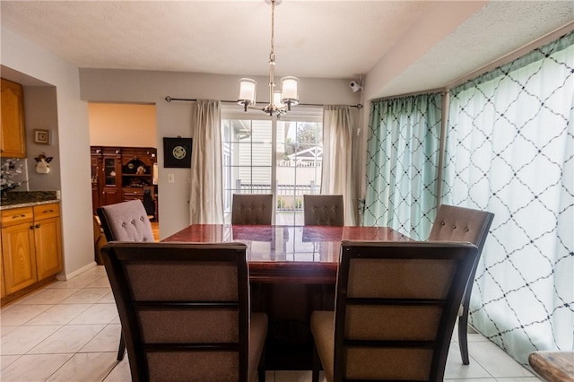 401 Montvale Ln, Greece, NY 14626 - dining space with a chandelier and light tile patterned floors