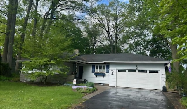 225 Brookview Dr, Irondequoit, NY 14617 - view of front of property with driveway, an attached garage, and a front lawn