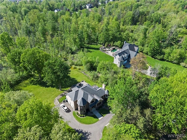 3750 Transit Rd, Orchard Park, NY 14127 - aerial overview of property's location featuring a heavily wooded area