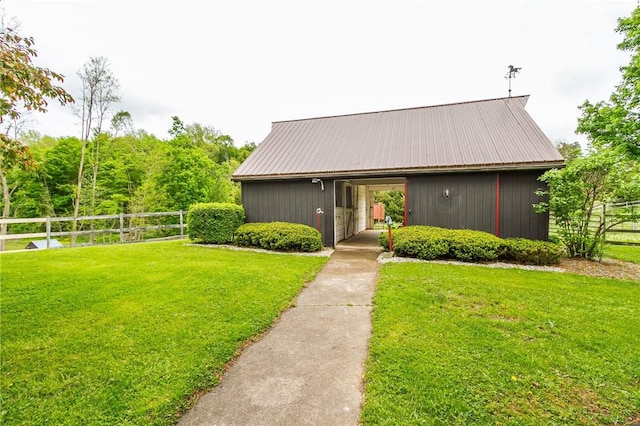 view of front of house with metal roof