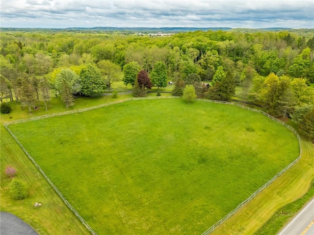 aerial view of a heavily wooded area