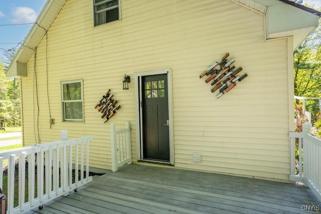 7735 Coates Rd N, Trenton, NY 13354 - view of exterior entry with a wooden deck