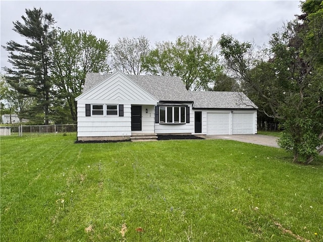view of front facade featuring a garage, concrete driveway, and a shingled roof