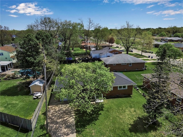 aerial view of residential area
