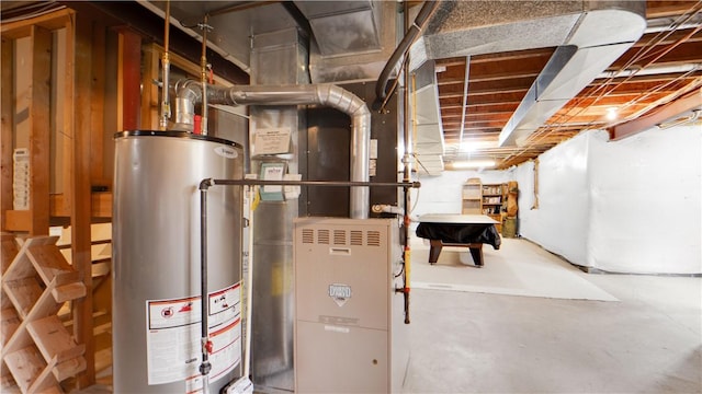utility room featuring gas water heater