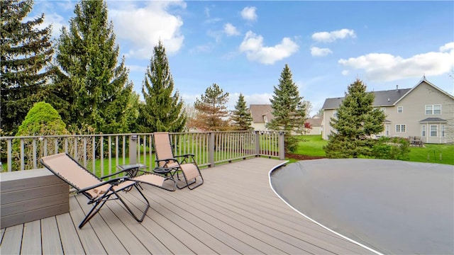 deck with a yard
