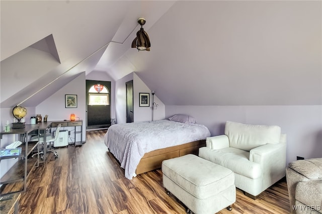 353 Campbell Rd, Sweden, NY 14420 - bedroom with vaulted ceiling and wood finished floors