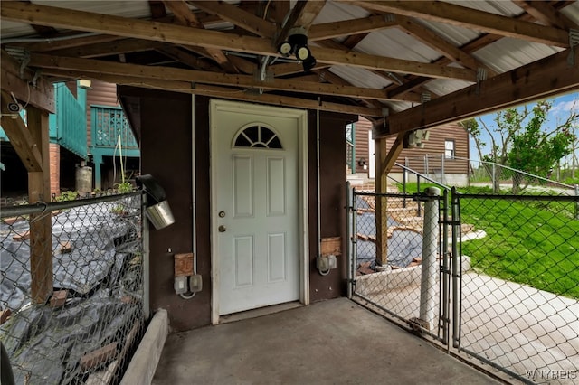 353 Campbell Rd, Sweden, NY 14420 - doorway to property with a gate