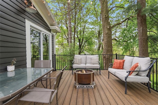 314 Hamilton St, Benton, NY 14527 - wooden deck with outdoor lounge area and outdoor dining space