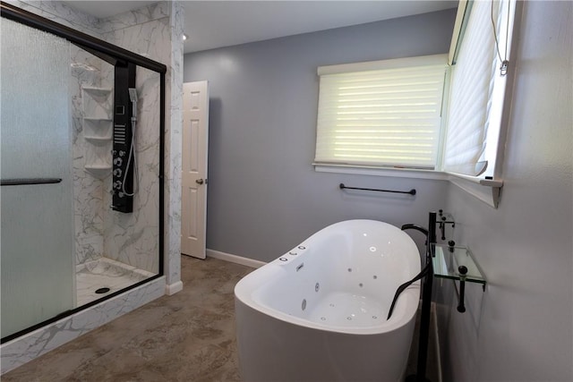 100 Parkview Dr, Erwin, NY 14870 - full bath with a freestanding tub and a marble finish shower