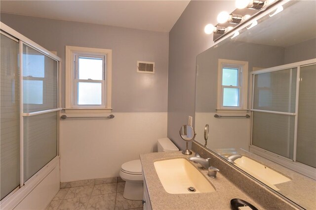 100 Parkview Dr, Erwin, NY 14870 - bathroom featuring toilet, bath / shower combo with glass door, and vanity