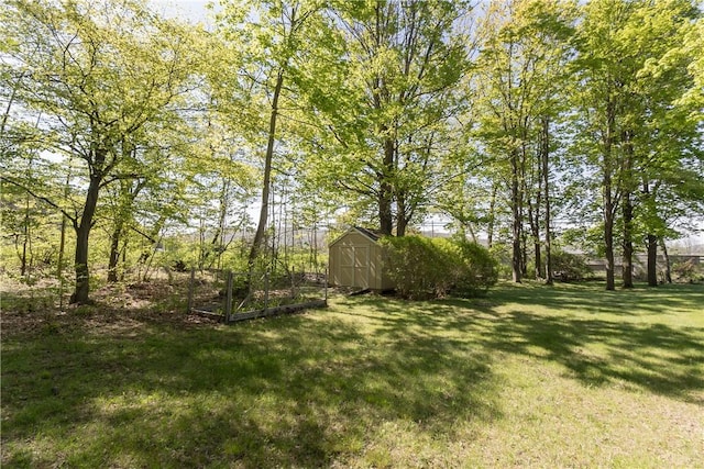 100 Parkview Dr, Erwin, NY 14870 - view of green lawn featuring a storage shed and an outdoor structure