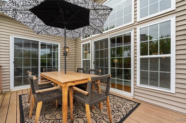 119 Star Gaze Cir, Manlius, NY 13066 - wooden deck featuring outdoor dining space