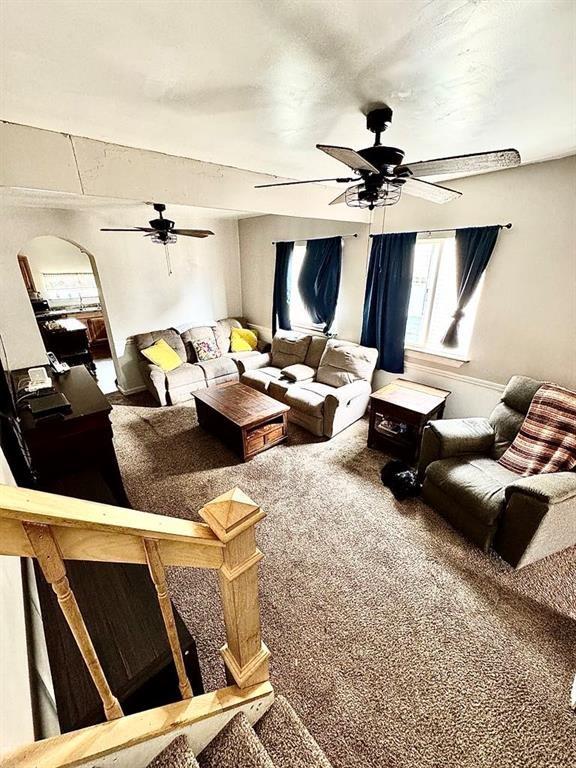 426 Loder St, Barton, NY 14892 - living area with ceiling fan and carpet