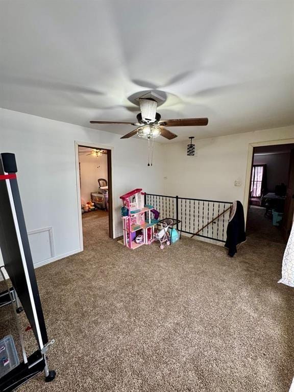 426 Loder St, Barton, NY 14892 - rec room featuring ceiling fan and carpet flooring