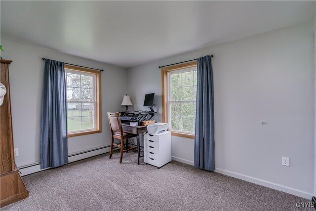 36852 Middle Rd, Orleans, NY 13656 - carpeted office featuring healthy amount of natural light, baseboards, and baseboard heating