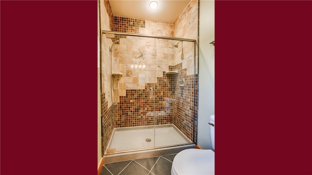 1267 S Lake Rd, Middlesex, NY 14507 - full bathroom with toilet, tile patterned flooring, and a shower stall