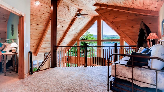 1267 S Lake Rd, Middlesex, NY 14507 - additional living space with wooden ceiling, ceiling fan, and carpet flooring
