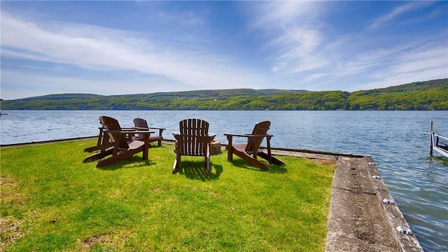 1267 S Lake Rd, Middlesex, NY 14507 - view of yard with a wooded view and a water view